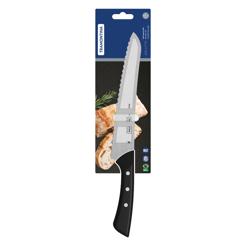 Tramontina Tramontina Solutta Bread Knife with Stainless-Steel Blade and Black Polycarbonate Handle 8"